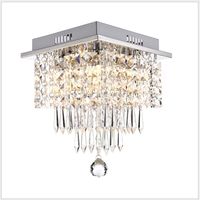 Lámpara de techo estilo candelabro cuadrado de cristal