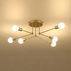 PUREPOWER - Lámpara de 6 focos metálica - Dorado