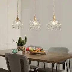 MMDH - Retro patrón cristal comedor lámpara de araña de baño 20cm cla210 oro.