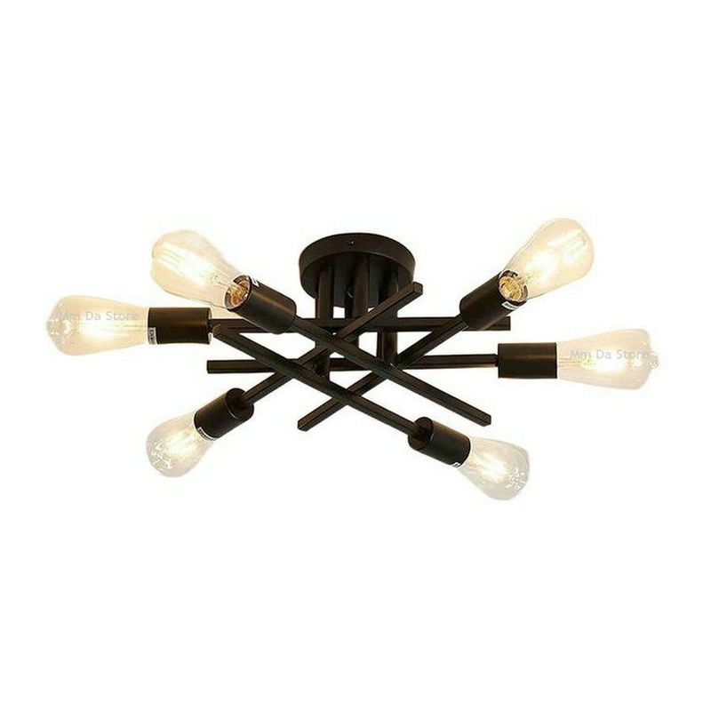 MMDH - Lámpara de techo moderna de lujo para el hogar e27 cla189 negro 6..