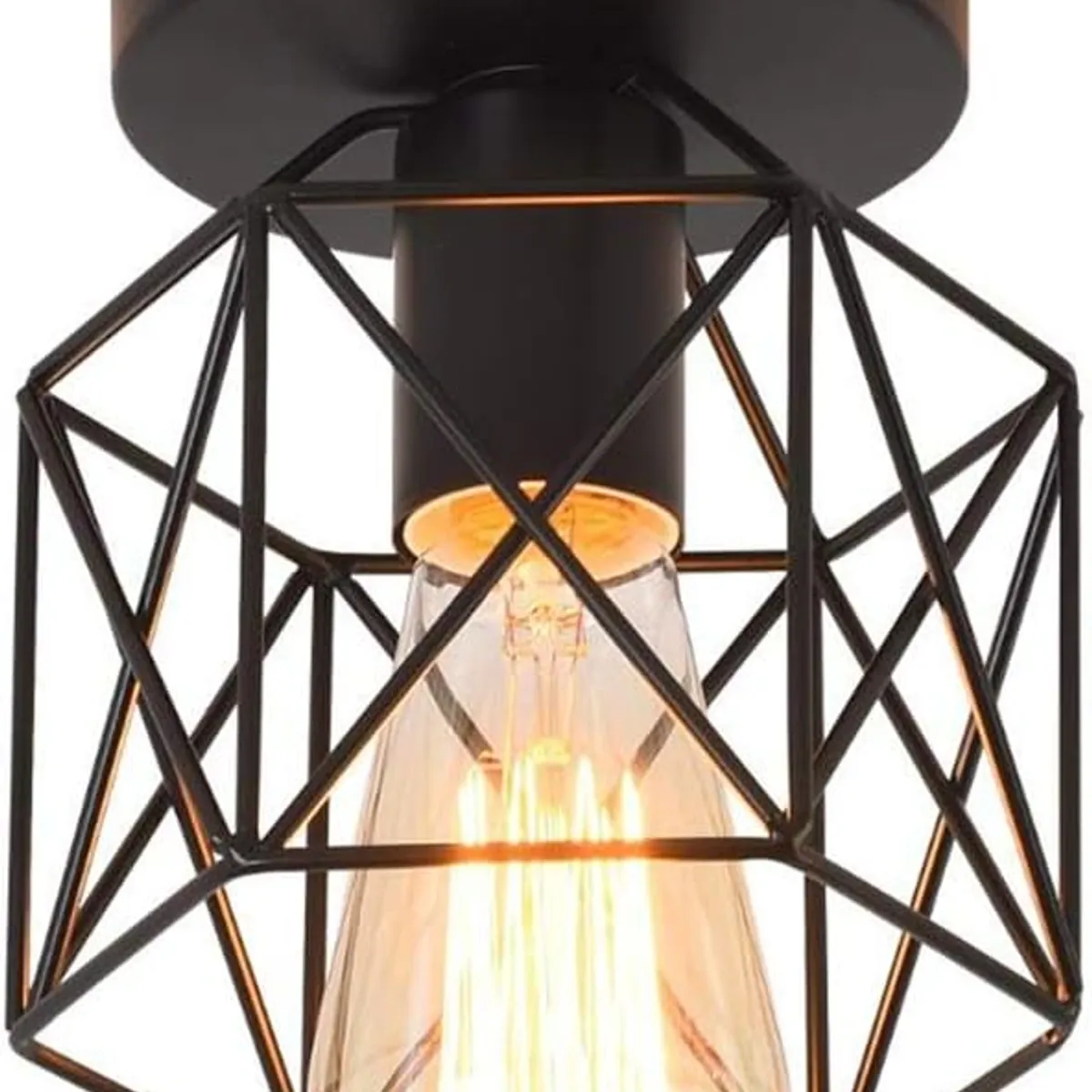 PUREPOWER - Lámpara De Techo Vintage Industrial Con Forma De Jaula De Metal