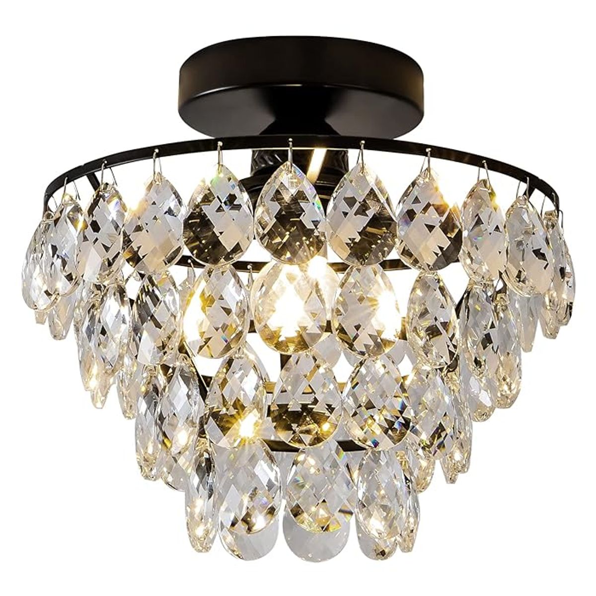 PUREPOWER - Lámpara de techo redonda estilo araña de cristal