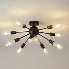 MMDH - Salón satélite bola lámpara nordic led plafón 10 Ampolletas - Negras.