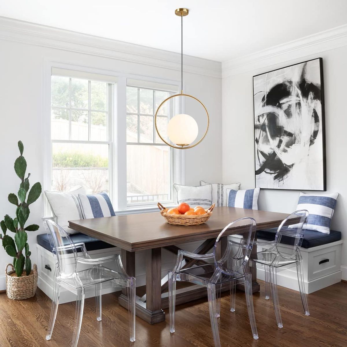 PUREPOWER - Lámpara colgante de cristal de la lámpara moderna globo techo-oro