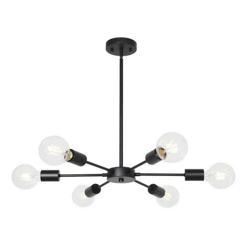 MMDH - Moderna lámpara de techo led para sala de estar y dormitorio Negra.