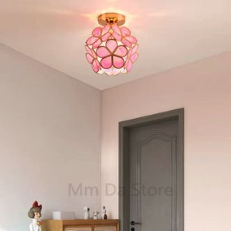 MMDH - Pasillo moderno lámpara de techo de flores LED -D04 Rosa.