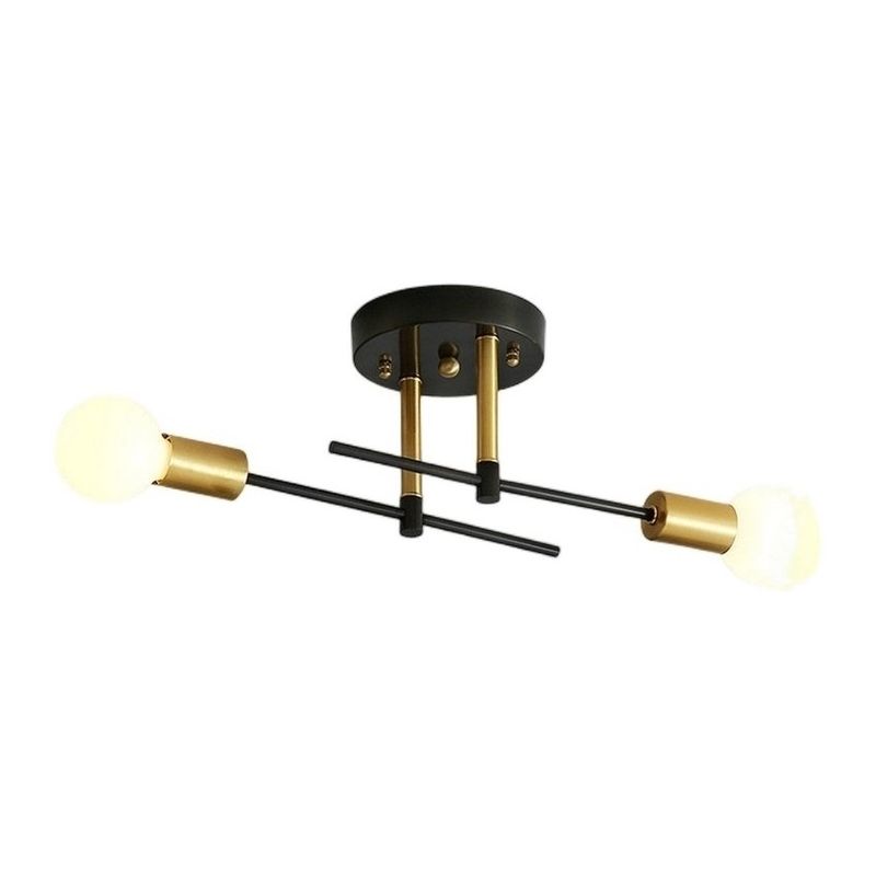 MMDH - Lámpara de techo led para sala de estar nórdica cla53 oro negro.