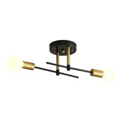 MMDH - Lámpara de techo led para sala de estar nórdica cla53 oro negro.