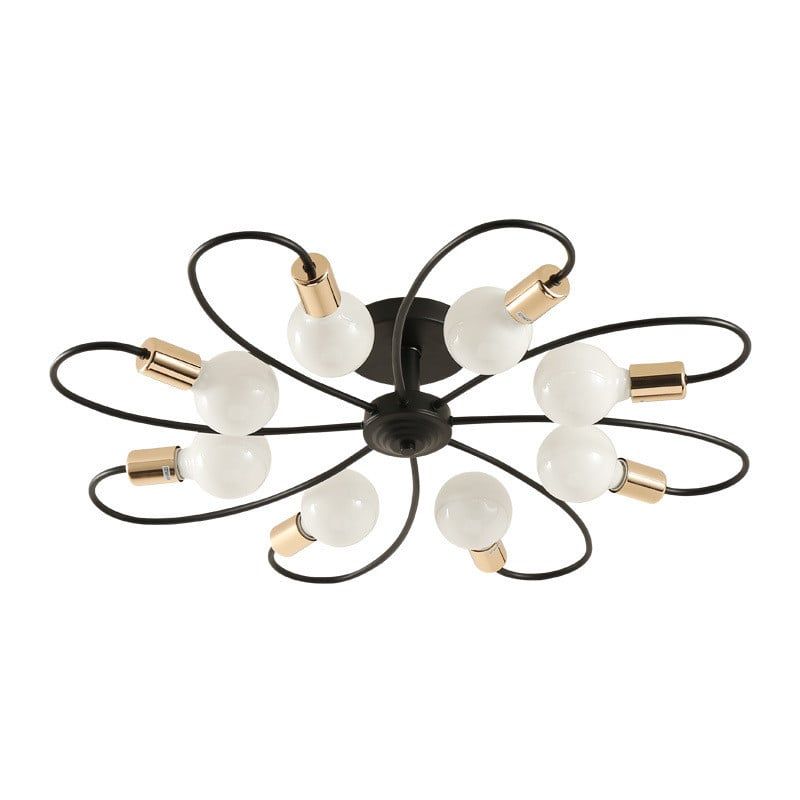 MMDH - Lámpara de techo giratoria led para sala de estar -Oro Negro 8.