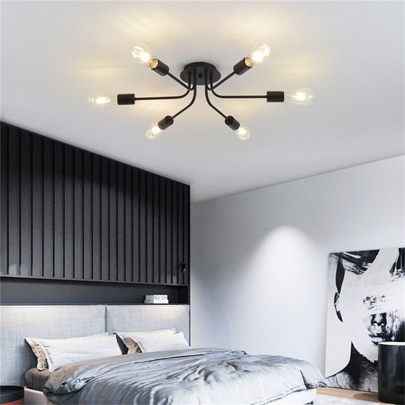 MMDH - Plafón de hierro moderno para salón Negro.
