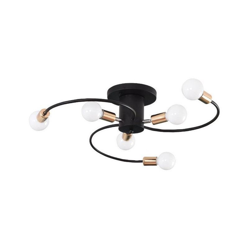 MMDH - Lámpara de techo giratoria para dormitorio nórdico - Negro Oro..