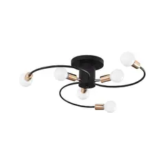 MMDH - Lámpara de techo giratoria para dormitorio nórdico - Negro Oro.