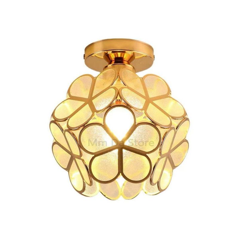 MMDH - Pasillo moderno lámpara de techo de flores LED - A01 Mate Oro.