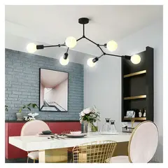 MMDH - Lámpara de araña moderna para sala de estar cla112-Negro.