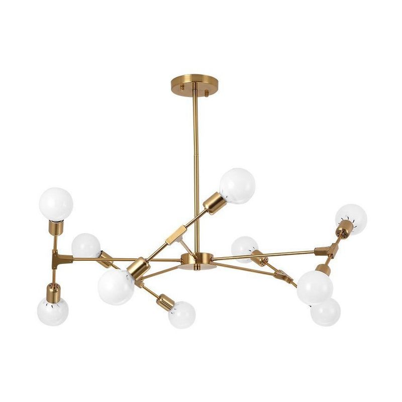 MMDH - Araña nórdica de dormitorio de salón en forma de t cla128- 10 Dorado.