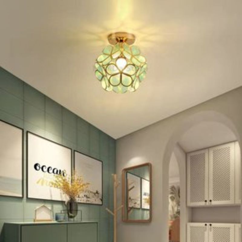MMDH - Pasillo moderno lámpara de techo de flores LED - C03 Verde