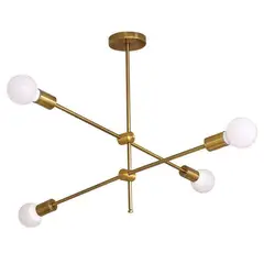 MMDH - Iluminación nórdica para sala de estar luz de techo-Dorado 4.