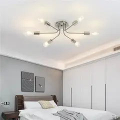 MMDH - Plafón de hierro moderno para salón Plateado..