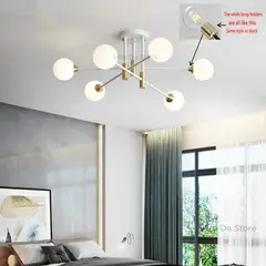 MMDH - Lámpara de techo moderna de lujo para el hogar -Blanco oro 6.