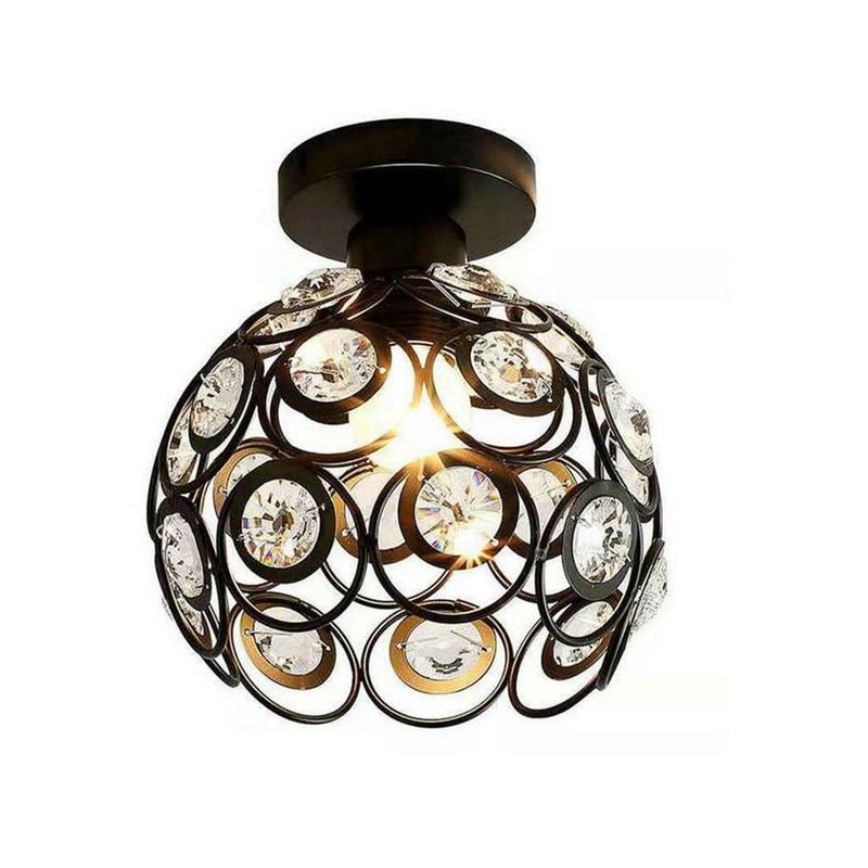 MMDH - Cristal k9 lámpara de techo led para pasillo -negro.
