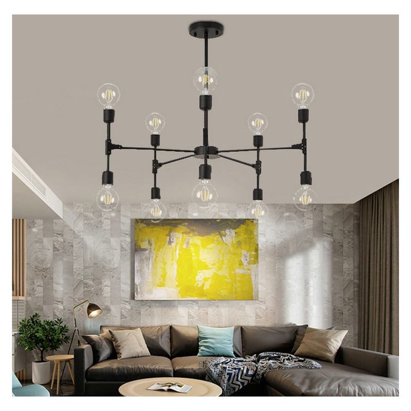MMDH - Araña nórdica de dormitorio de salón en forma de T CLA128-10 Negro.