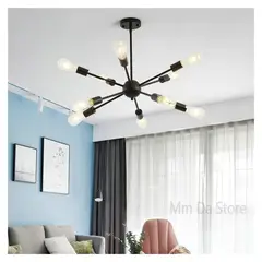 MMDH - Luz de techo de dormitorio de araña de sala de estar Negro.