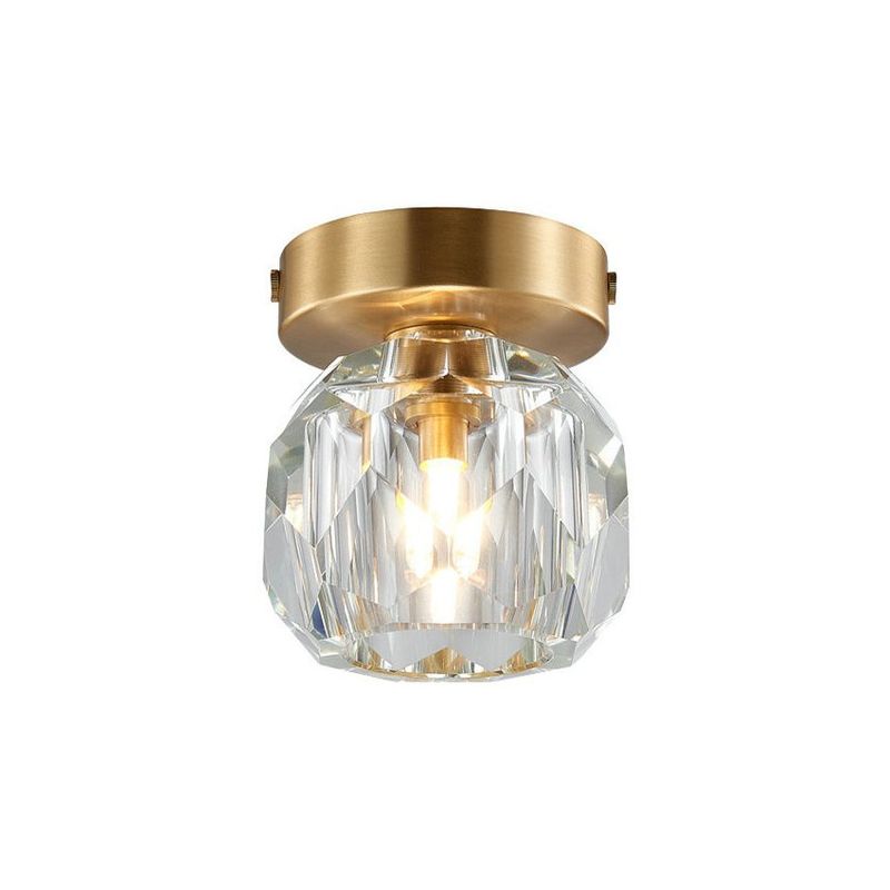 MMDH - Lámpara de techo pequeña de hierro de cristal de lujo Hierro Dorado.