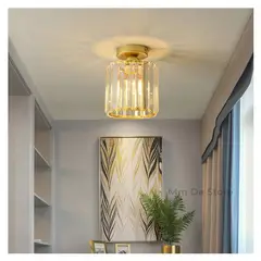 MMDH - Lámpara de techo led de pasillo de balcón de cristal Dorado GR1.