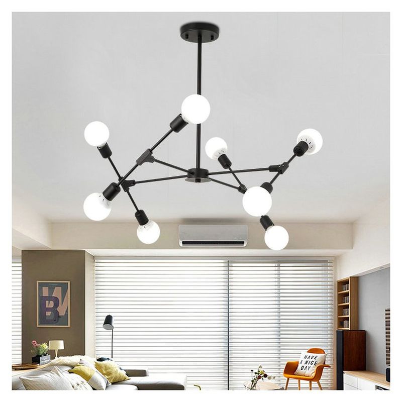 MMDH - Araña nórdica de dormitorio de salón en forma de t cla128-8 Negro