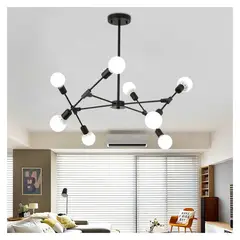 MMDH - Araña nórdica de dormitorio de salón en forma de t cla128-8 Negro.