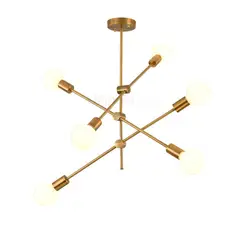 MMDH - Iluminación nórdica para sala de estar luz de techo-Dorado 6.