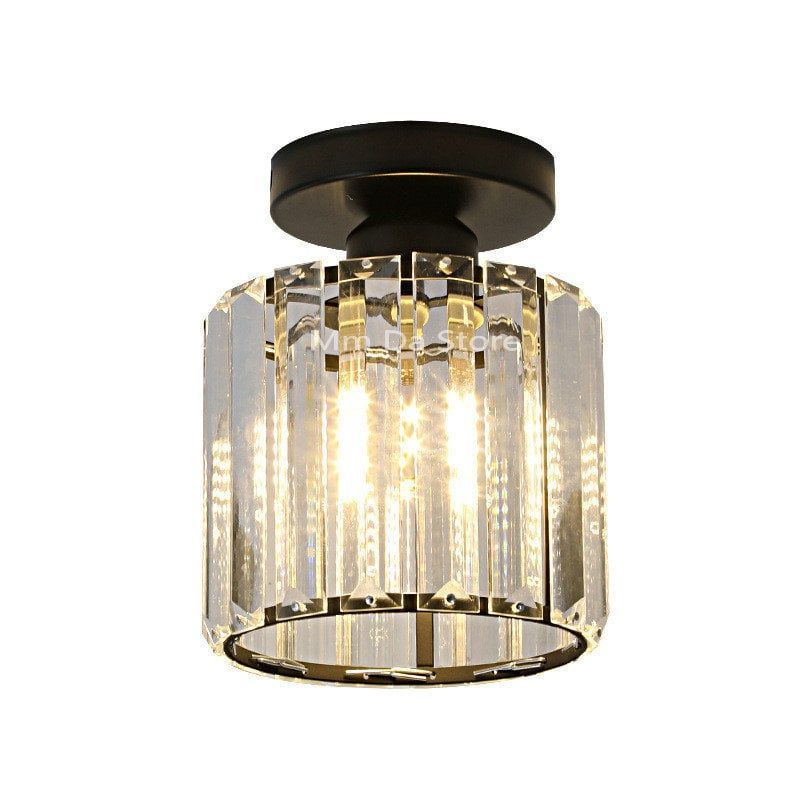 MMDH - Lámpara de techo led de pasillo de balcón de cristal Negro BR1.