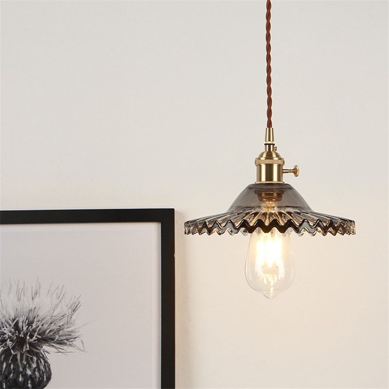 MMDH - Lámpara led de cristal de cocina de restaurante retro Gris.