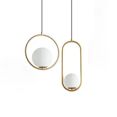 MMDH - Lámpara de techo led para sala de estar nórdico dorado R1210.