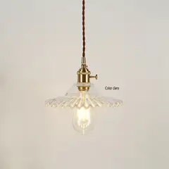 MMDH - Lámpara led de cristal de cocina de restaurante retro Claro..