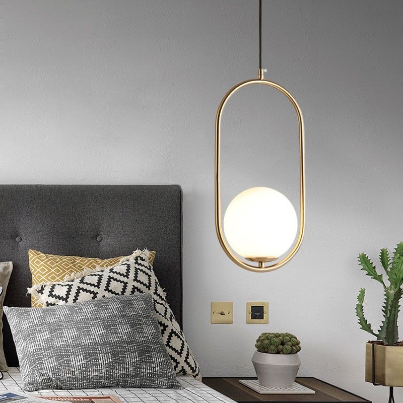 MMDH - Lámpara de techo led para sala de estar de vidrio dorado R1211.