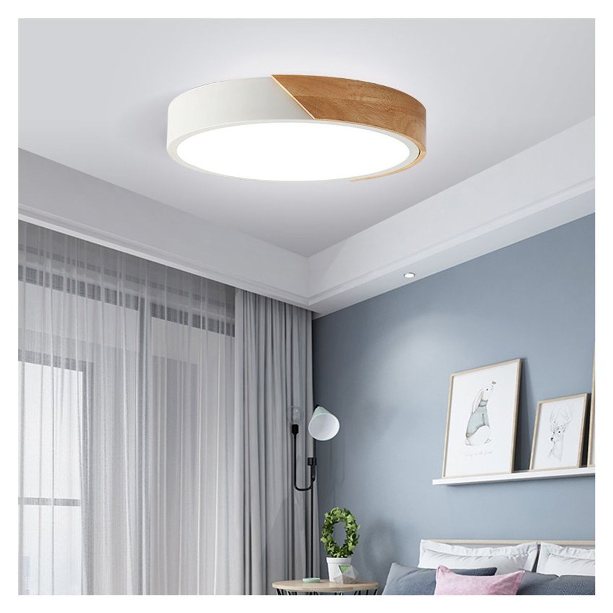 PUREPOWER - Moderna de madera de techo de led luces colgantes dormitorio lámparas