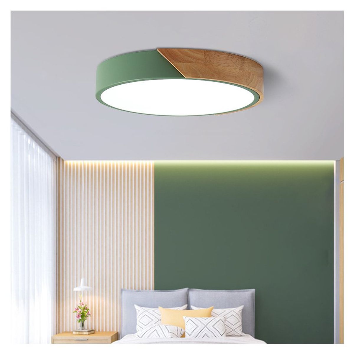 PUREPOWER - Moderna de madera de techo de led luces colgantes dormitorio lámparas