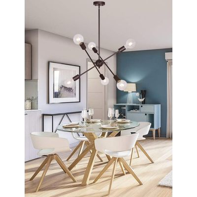 Imagen 2 del producto Lámparas de araña lujo iluminación colgante con 6 e27 Negro