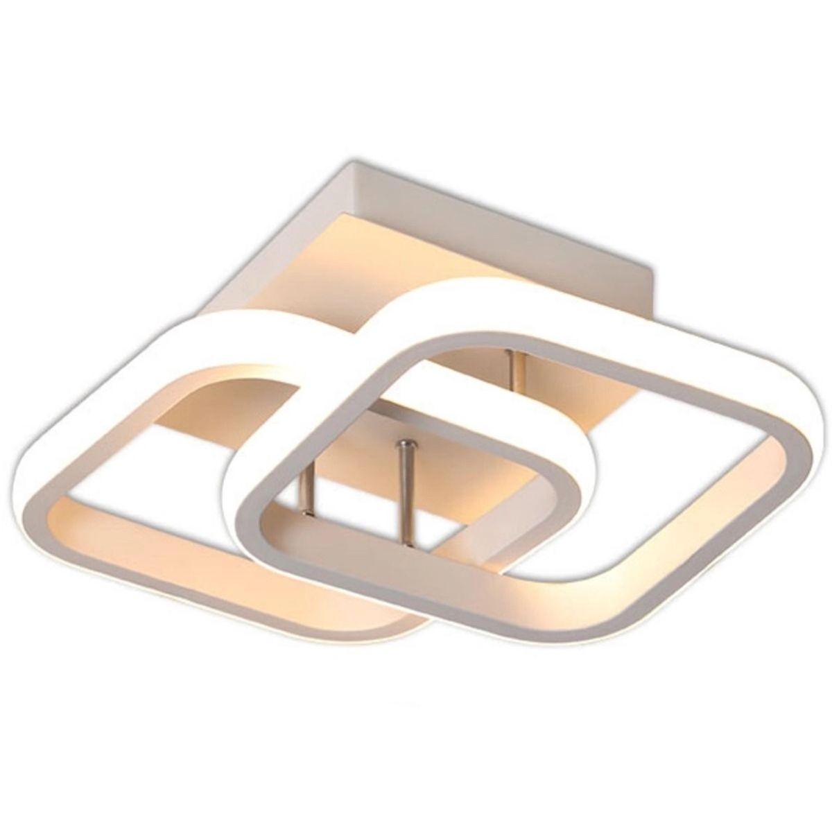 PUREPOWER - Lámpara de techo LED acrílica dos cuadrados - Blanco