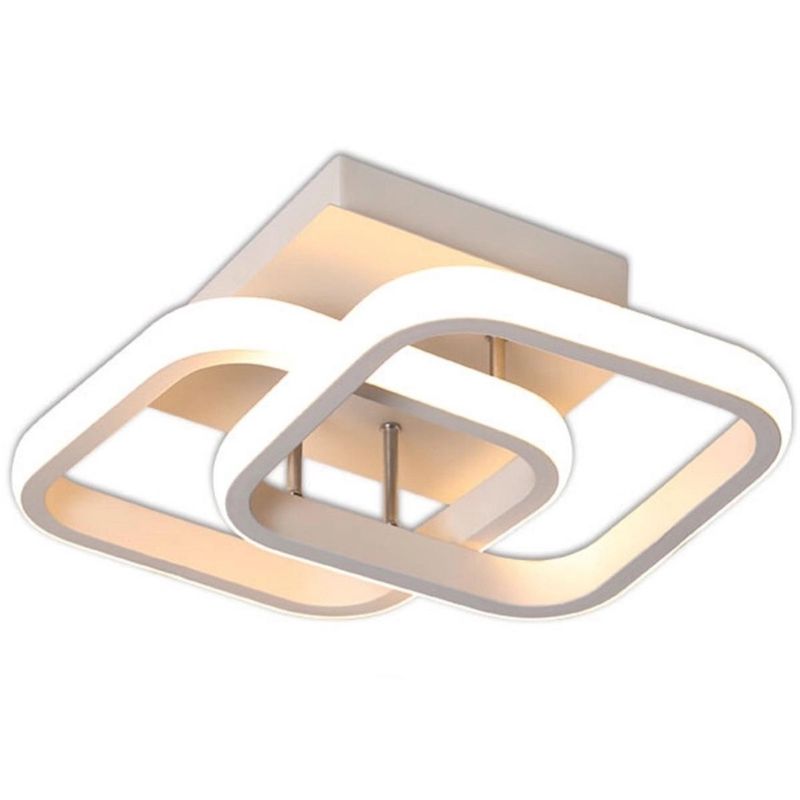 PUREPOWER - Lámpara de techo LED acrílica dos cuadrados - Blanco.