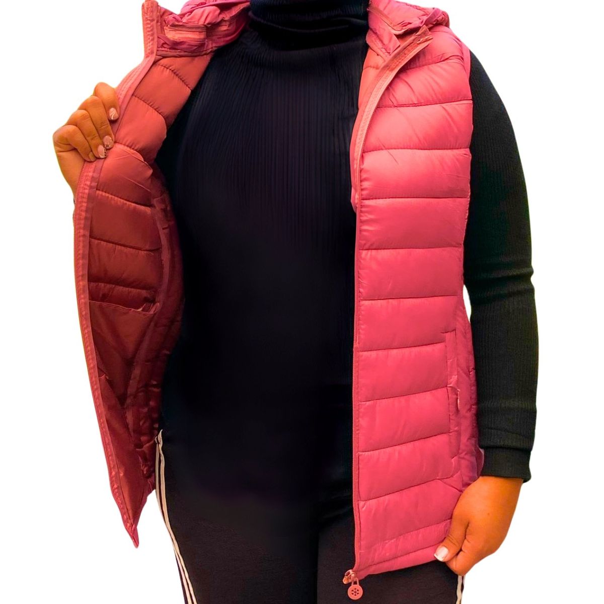 LIKE SHOP - Parka Sin Mangas Chaqueta Mujer Capucha Colores 2666