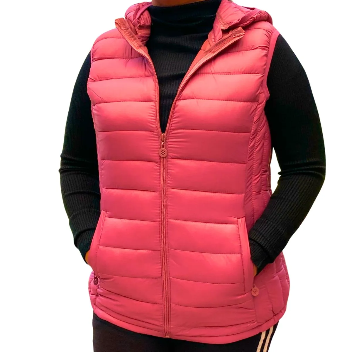 LIKE SHOP - Parka Sin Mangas Chaqueta Mujer Capucha Colores 2666