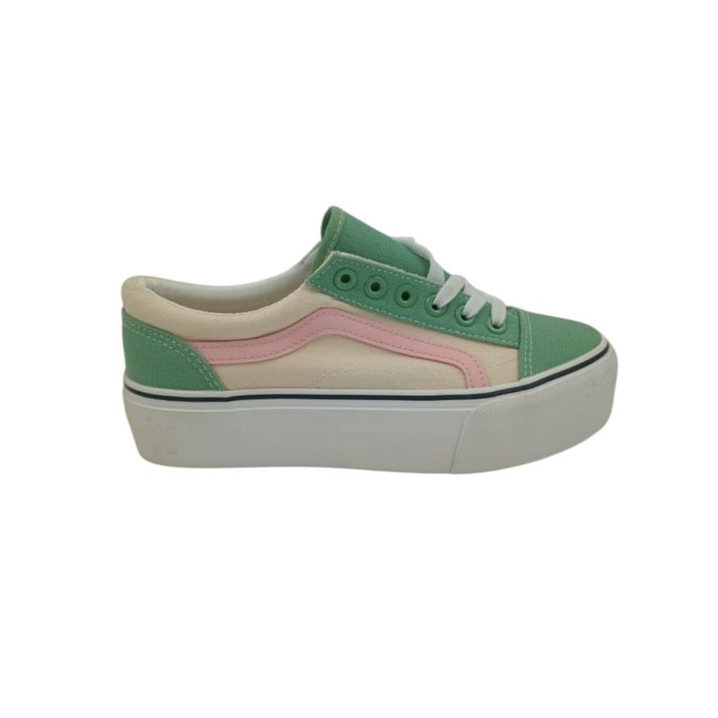 HERIEL - Zapatilla Verde Plataforma Mujer