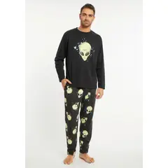 KAYSER - Pijama de Hombre Algodón 671806 - Negro