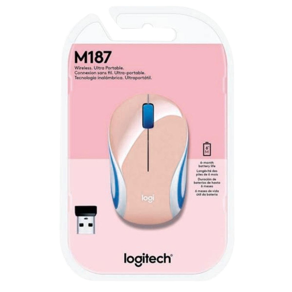 LOGITECH - Mouse Mini INALAMBRICO M187 Refresh rosado S 910-005364 LOGITECH