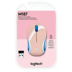 LOGITECH - Mouse Mini INALAMBRICO M187 Refresh rosado S 910-005364
