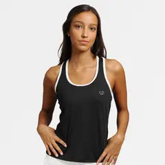OPHIRA - Polera deportiva Capri negra ribete blanco