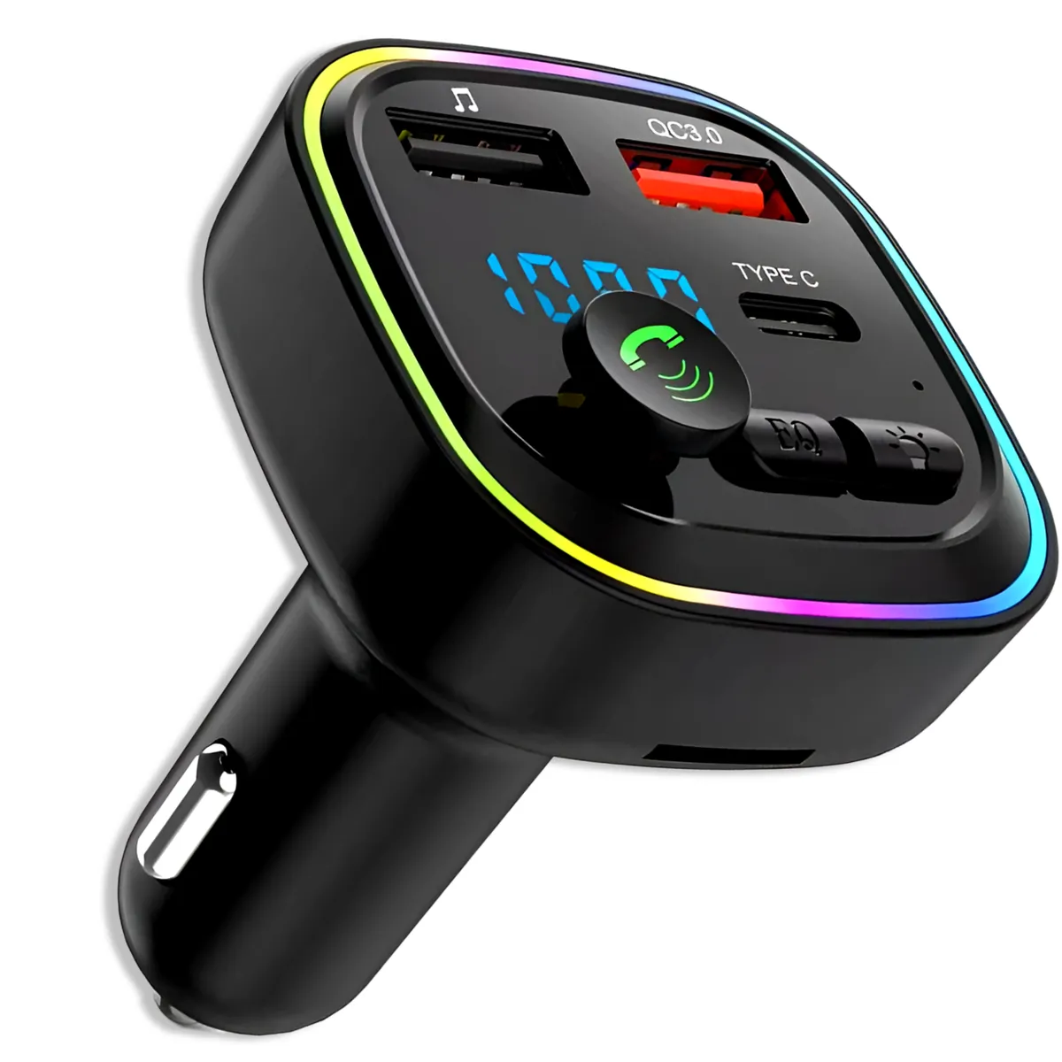 MLAB - Transmisor FM Bluetooth + Puerto Quick Charge 20W 1224V RGB