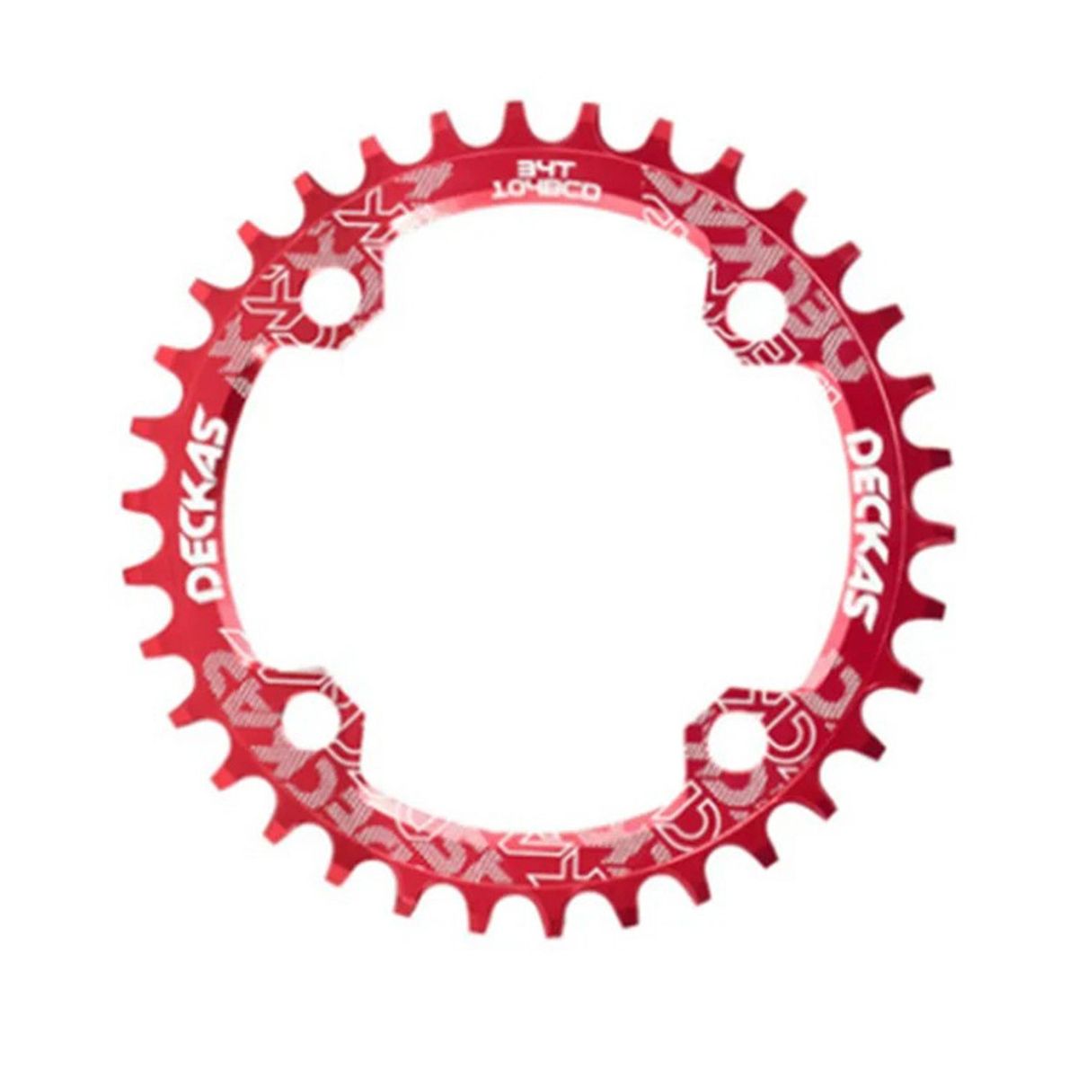 GENERICO - Plato Redondo Mtb Narrow Wide Bicicleta 34T Rojo